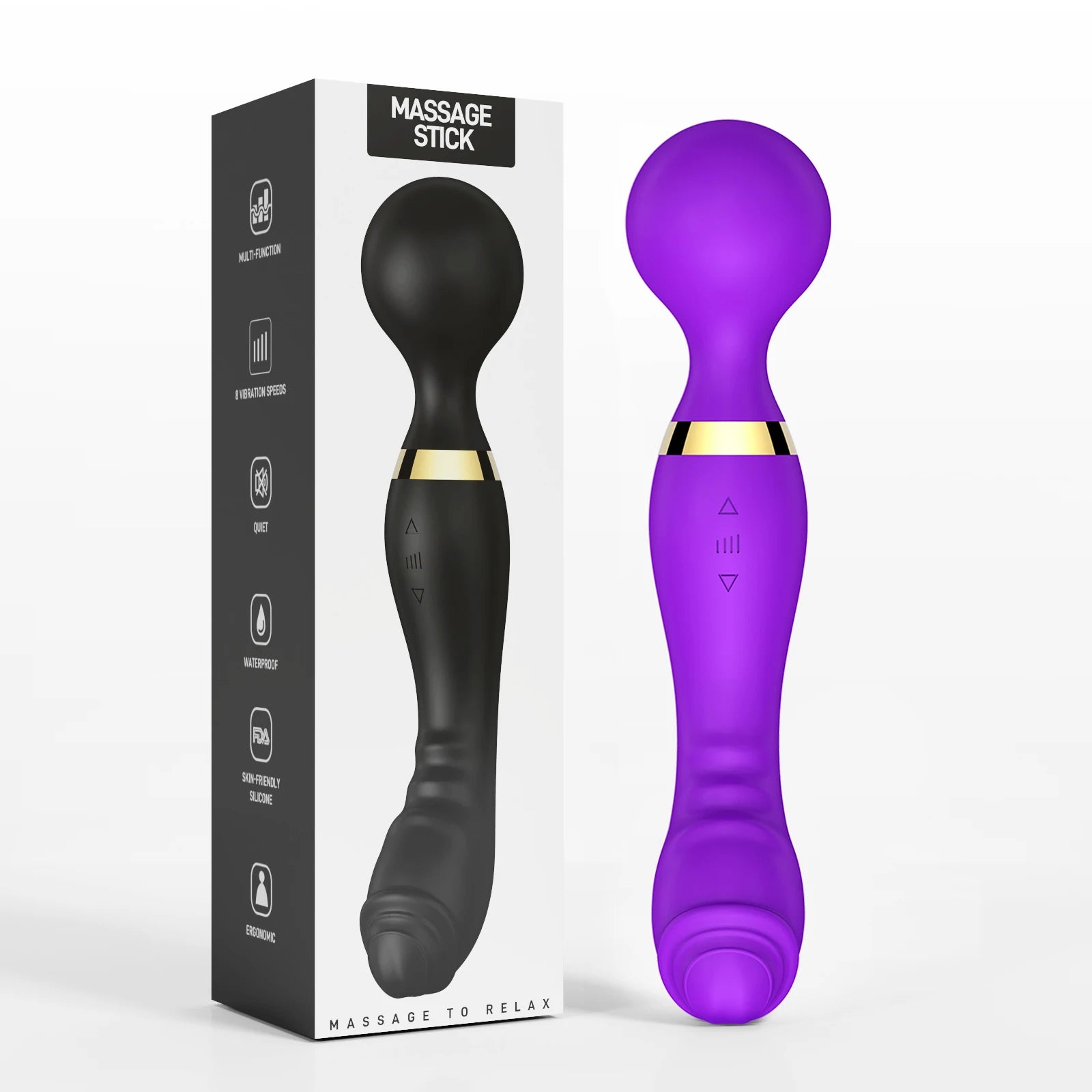 VIBRADOR DUPLO VARINHA MÁGICA E DILDO FADA