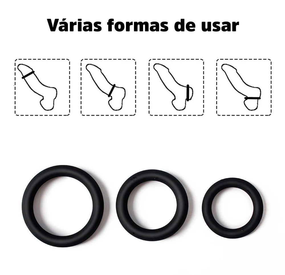 KIT DE ANÉIS PENIANOS EM SILICONE