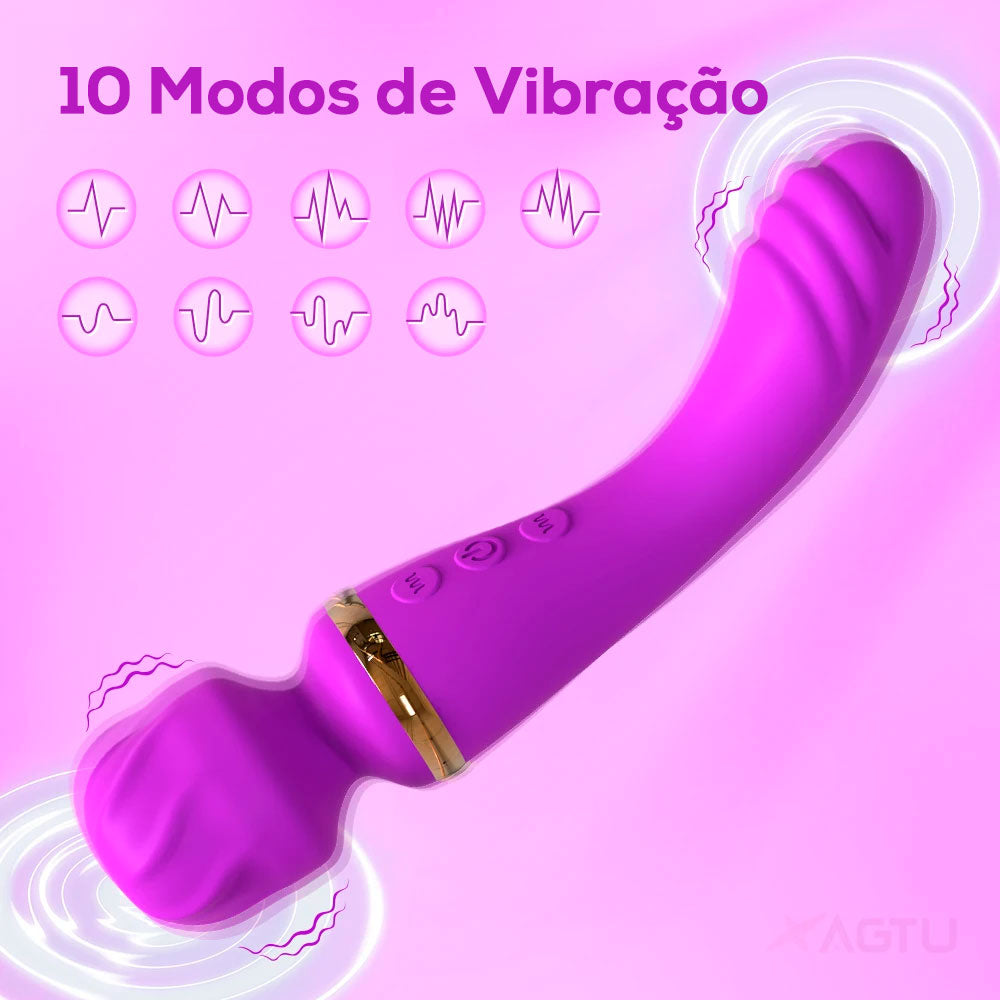 VIBRADOR DUPLO VARINHA MÁGICA E DILDO FADA