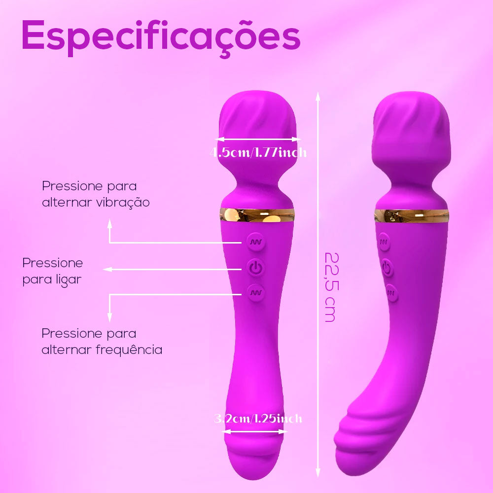 VIBRADOR DUPLO VARINHA MÁGICA E DILDO FADA