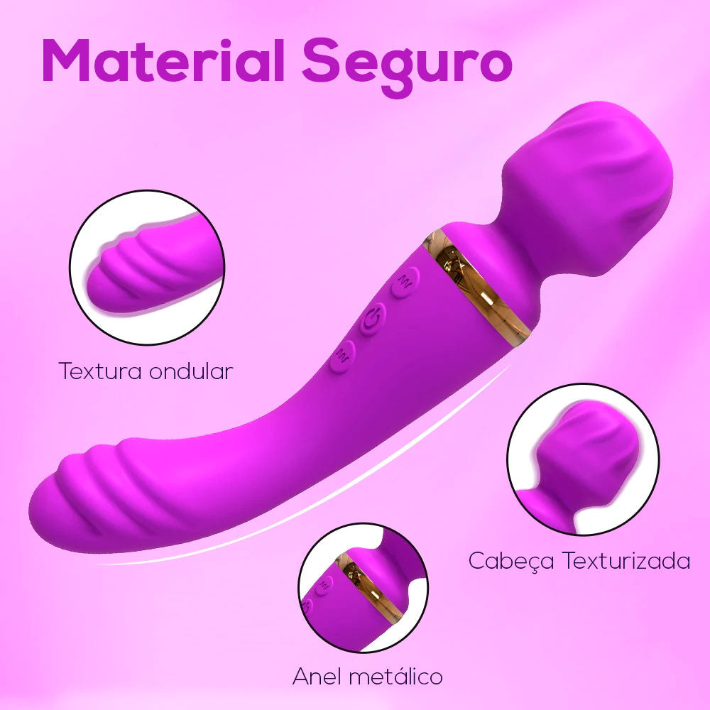 VIBRADOR DUPLO VARINHA MÁGICA E DILDO FADA